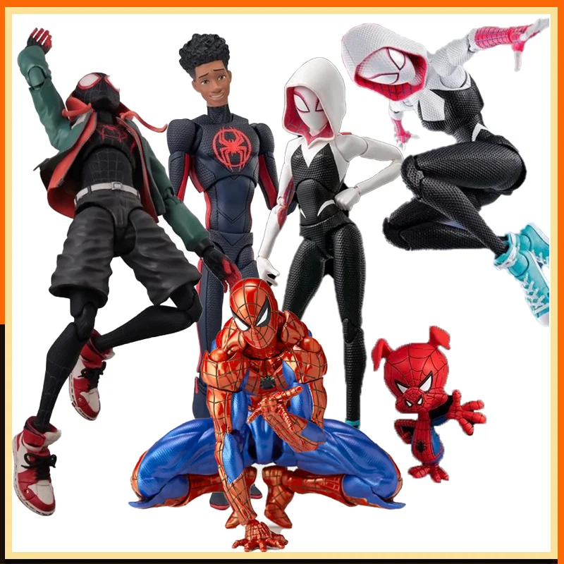 Shf Spiderman Miles Gwen Figures Sv Action Spiderman Figure Revoltech Figurine Transparent Spiderman Collectionmodel Gift Toys - Revoltech Figure